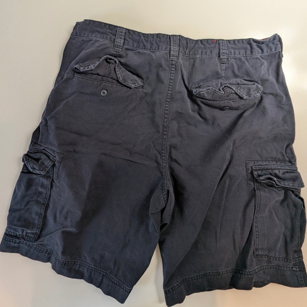 Cargo Supply Mens Navy Blue 100% Cotton Utility Cargo Shorts Waist 42 Y2K - Picture 2 of 6